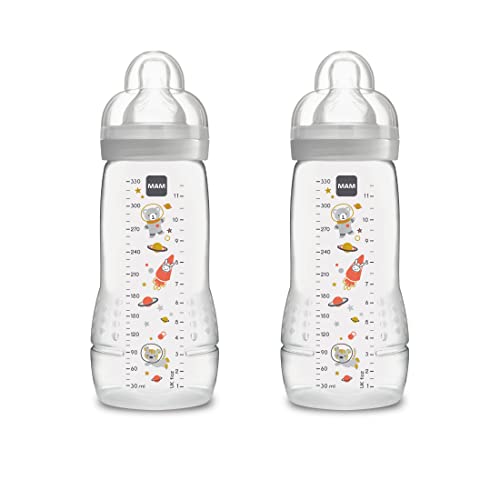 Mam Biberon Easy Active, In Set Da 2, Con Tettarella Misura 3, Ergonomico, 4+ Mesi, Modelli Assortiti, 330 Ml