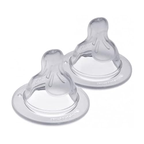 Mam Tetine Anatomiche - Debit X Rapido E Liquido Spesso, In Silicone, Confezione Da 2, Trasparente