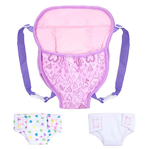 Zwoos Marsupio Per Bambole E Pannolini Per Bambole, Accessori Per 18" Bambolotti (40-45 Cm) (3)