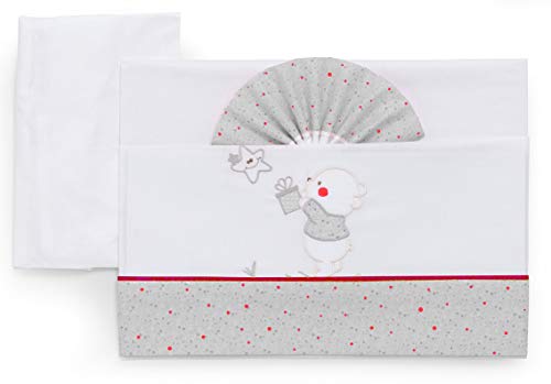 Italbaby 015.2010-0108 Completo Di Lenzuoline Ricamate Per Lettino 3 Pezzi Bear Grigio