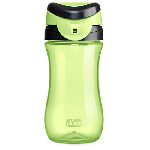 Chicco Travel Cup, Tazza Per Bambini 2 Anni, Pratica Apertura, Beccuccio Integrato, Chiusura Ermetica, Facile Da Trasportare, Capacità 350 Ml, Verde