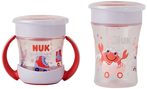 Nuk Magic Cup & Mini Magic Cup - Set Di Bicchieri Per Imparare A Bere A 360°, A Prova Di Perdite, A Prova Di Perdite E Senza Bpa, 160 Ml E 230 Ml, Col