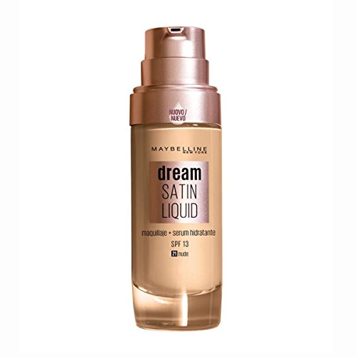 Maybelline New York Fondotinta Dream Satin Liquid, Fondotinta Naturale Effetto Satinato, Spf18, 21 Nude