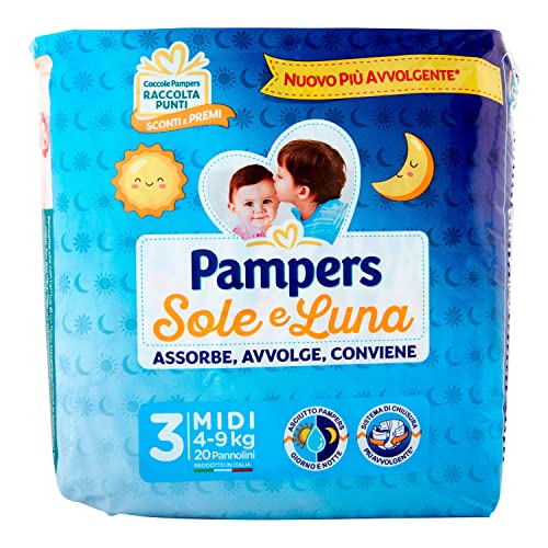 Pampers Pannolino Sole&Luna Midi 4/9Kg, 20Pz