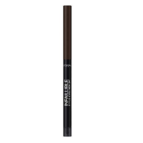 L'Oréal Paris Infaillible Eyeliner 300 Chocolate Addiction - Eyeliner Con Texture Particolarmente Cremosa E Applicatore Integrato, Colore Intenso E Im