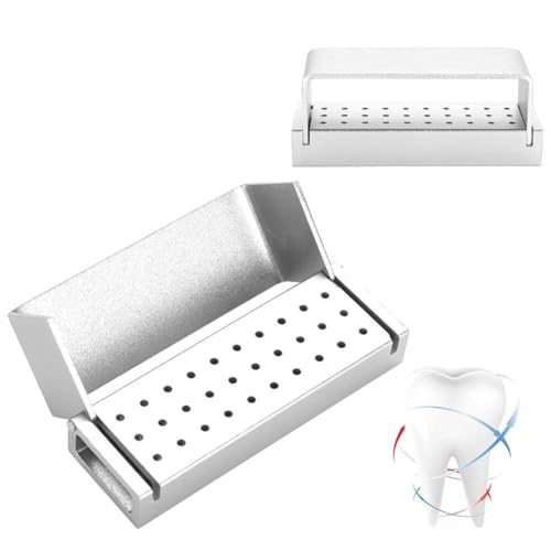 Scatola Di Disinfezione Burs, Porta Frese Dentista, Scatola Di Disinfezione In Alluminio A 30 Fori Custodia Per Frese Dentali Porta Blocco Per Frese S