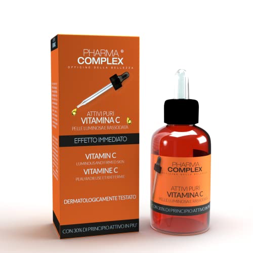 Vitamina C Siero Viso Antimacchia 30Ml, Siero Vitamina C Antirughe Nutriente Per Tutte Le Pelli Uomo E Donna, Olio Vitamina C Viso Luminoso E Efficace