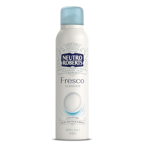 Neutro Roberts, Deodorante Spray Fresco Classico, Zero Sali Di Alluminio, Zero Macchie, Con Puro Olio Di Glicerina, Deodorante Uomo E Donna, Dermatolo
