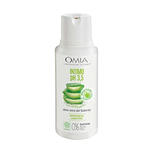Omia, Intimo Eco Bio Con Aloe Vera Del Salento, Detergente Intimo, Azione Lenitiva E Decongestionante, Ph 3.5, Senza Sapone, Formula Vegana, Dermatolo
