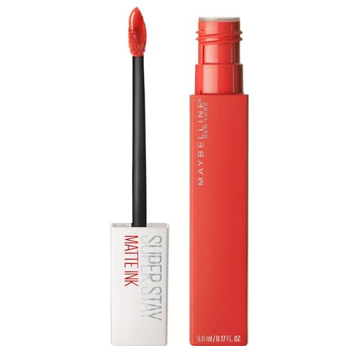 Maybelline New York Rossetto Matte Superstay Matte Ink, Tinta Labbra A Lunga Tenuta, Colore Intenso E Vibrante, No Transfer, Heroine (25), 5 Ml