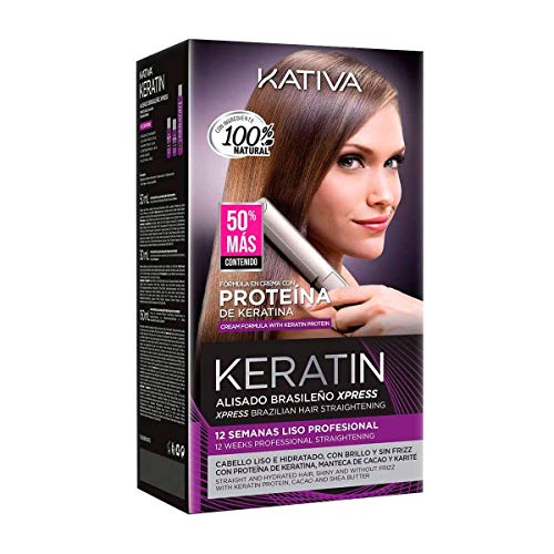 Kativa - Keratin Alisado Brasileño, Kit Stiratura Brasiliana - Lisciante Anti Crespo Alla Cheratina, Senza Formaldeide E Solfati - Con Shampoo, Balsam