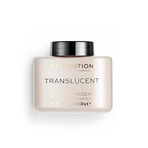 Makeup Revolution, Loose Baking Powder, Prolunga L'Usura Del Trucco, Cipria Fissante Per Il Trucco, Traslucida, Per Tutti I Toni Della Pelle, 32G