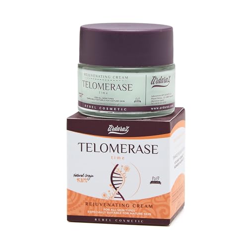 Ardaraz Crema Viso Antirughe Con Telomerasi E Acido Ialuronico. Crema Idratante Viso Effetto Ringiovanente Per Una Pelle Soda. 96.30% Di Ingredienti N