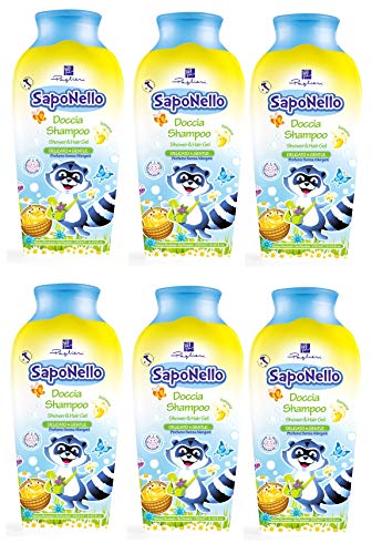 6 X Paglieri Saponello Delicato Gel Doccia & Shampoo Delicato Per Bambini 250 Ml