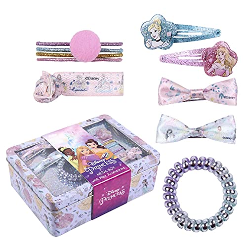 Cerdá Life'S Little Moments- Caja Metalica Con Accesorios Para El Pelo Brillantes De Princesas Licencia Oficial Disney, Color Rosa (2500001910)