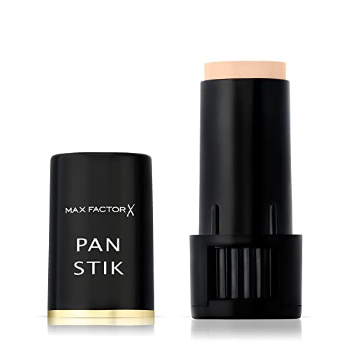 Max Factor - Fondotinta Compatto Pan Stik - Stick Multiuso 3In1: Fondotinta, Correttore E Contouring - 012 True Beige - 9 G