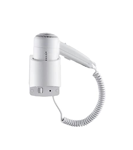 Puntoluceled® Asciugacapelli 1200W Flusso D'Aria Silenzioso Professionale Comunità 2 Velocità Phon Parete Muro Case Vacanze, B&B, Albergo Hotel Bagno 