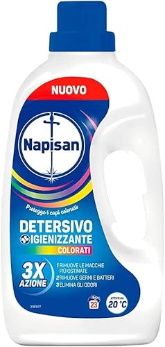 Napisan Detersivo Lavatrice Liquido Igienizzante Capi Colorati, 1 Confezione Da 1.15 L Da 23 Lavaggi Di Detersivo Lavatrice Liquido