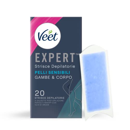 Veet Expert Strisce Corpo E Gambe Pelli Sensibili, 10X2 Strisce