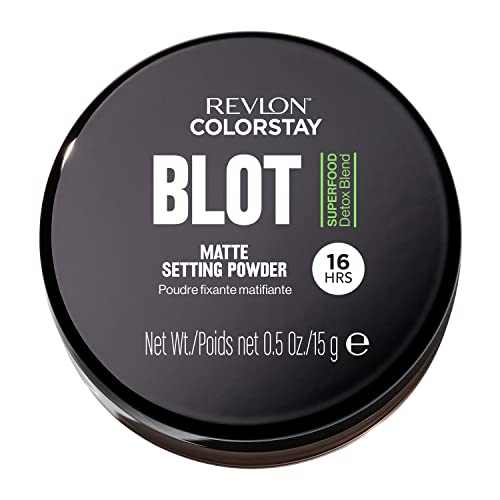 Revlon Colorstay Blot Matte Setting Powder, Cipria Opacizzante, Assorbe Il Sebo, Attenua Le Imperfezioni E Riduce L'Aspetto Dei Pori, Durata 16 Ore, 1