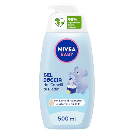 Nivea Baby Gel Doccia Dai Capelli Ai Piedini 500Ml, Bagnoschiuma Bambini Per Pelle E Capelli Morbidi E Puliti, Bagnoschiuma Neonato Con Protezione No