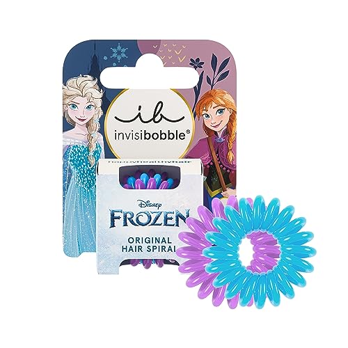 Invisibobble Kids Disney Frozen Set Da 3 | Blu E Viola | Scrunchies A Spirale | Scrunchies Per Bambine | Scrunchies No-Pull Per Una Vestibilità Perfet
