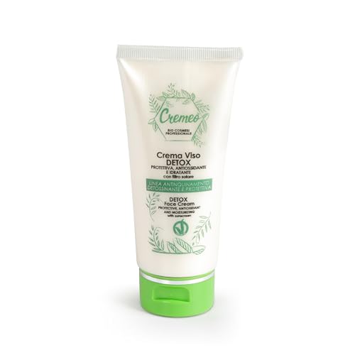 Cremeò - Crema Viso Detox Antipollution – Con Filtro Solare - Depura La Cute – Super Idradante– 75 Ml – Made In Italy