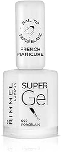 Rimmel London Smalto Unghie Super Gel French Manicure, Nail Polish Effetto Gel A Lunga Durata, 090 Porcelain, 12 Ml