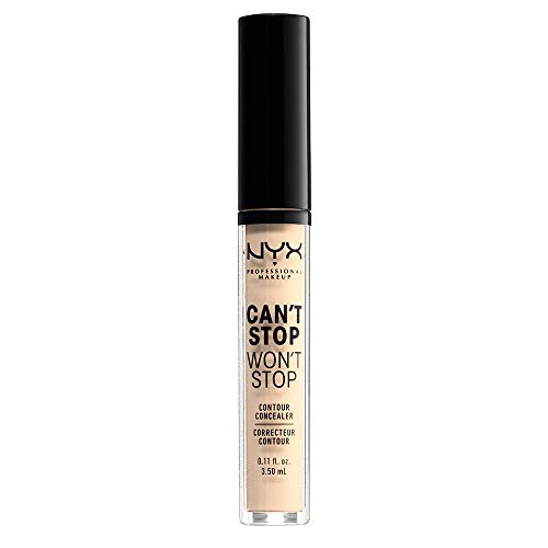 Nyx Professional Makeup Correttore Can'T Stop Won'T Stop, Correttore Viso Liquido, Adatto A Tutti Gli Incarnati, Pale, Confezione Da 1