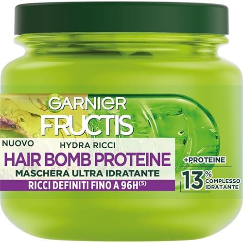 Garnier Fructis Maschera Ultra Idratante, Per Capelli Da Mossi A Ricci, Anti-Crespo, Per Una Chioma Morbida E Luminosa, Hydra Ricci, 320 Ml