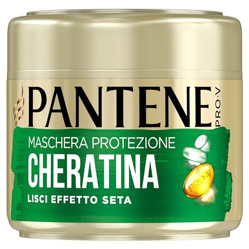 Pantene Pro-V Maschera Capelli Lisci Effetto Seta, Protezione Cheratina, Per Avere Capelli Lisci E Brillanti Fino A 72H Con 1 Sola Applicazione, 300Ml