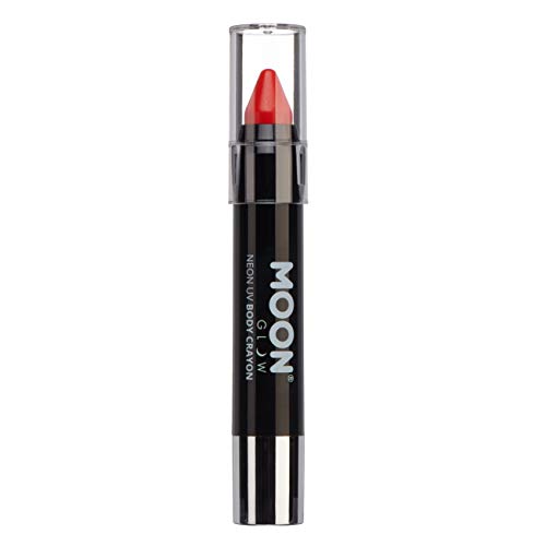 Moon Glow Neon Uv Paint Stick Body Pastello Per Viso E Corpo, Rosso Intenso, 1 Conteggio (Confezione Da 1)