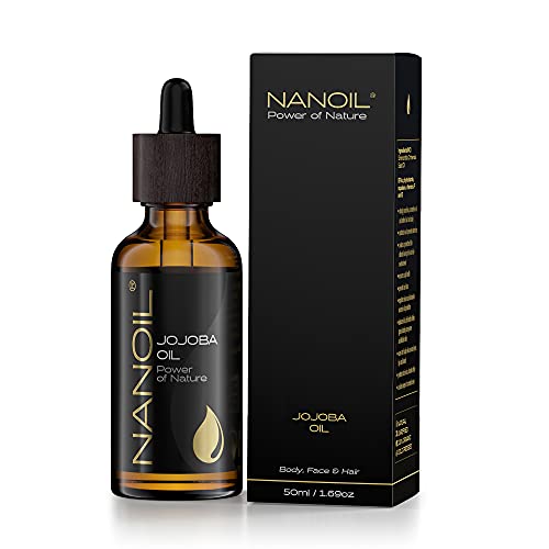 Olio Di Jojoba Nanoil Jojoba Oil 50Ml - Olio Naturale, Spremuto A Freddo E Non Raffinato Per La Cura Di Viso, Corpo E Capelli, Sollievo, Morbidezza E