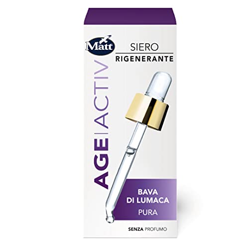 Matt - Age Activsiero Viso Rigenerante - Bava Di Lumaca Pura Efficace Contro Rughe E Macchie Della Pelle- Flacone Da 30 Ml
