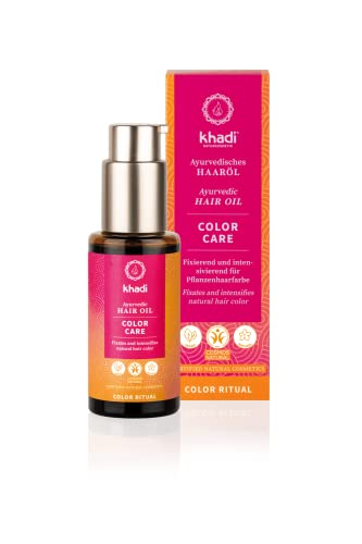 Khadi Color Care Olio Per Capelli Ayurvedico, Fissa E Intensifica Le Tinte Naturali, 100% Naturale E Vegano, Senza Siliconi, Cosmetici Naturali Certif