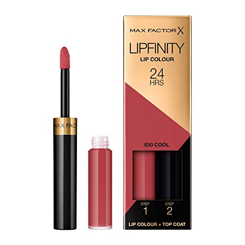 Max Factor - Lipfinity Lip Colour - Rossetto Lunga Durata E Gloss Idratante Con Applicazione Bifase - Nuance 030 Cool - 2.3 Ml E 1.9 G