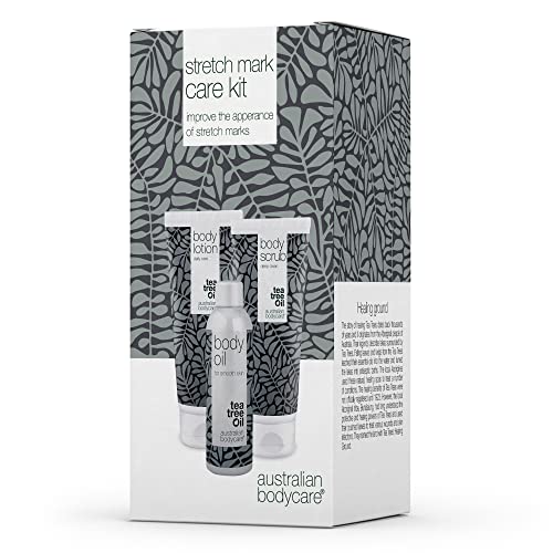 3 Prodotti Al Tea Tree Oil Per Ridurre Smagliature E Cicatrici | Contiene Body Scrub (200 Ml), Body Oil (150 Ml) E Body Lotion (200 Ml) | Vegani E Der