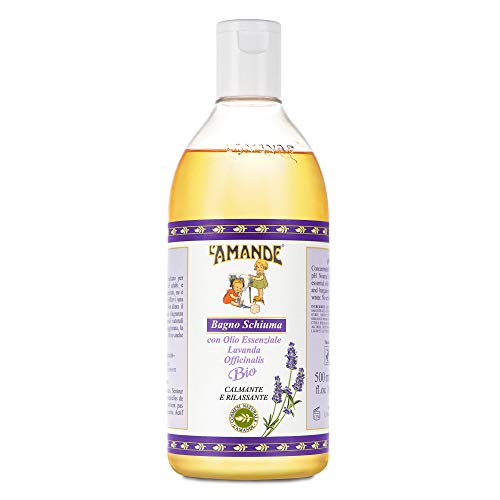 L'Amande - Bagnoschiuma Uomo E Donna Con Olio Essenziale Lavanda Officinalis Bio, Docciaschiuma Gel Detergente E Idratante Corpo Fresco, Bagno Schiuma