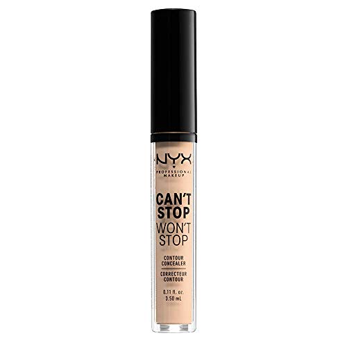 Nyx Professional Makeup Correttore Can'T Stop Won'T Stop, Correttore Viso Liquido, Adatto A Tutti Gli Incarnati, Vanilla, Confezione Da 1