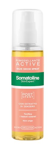 Somatoline Skinexpert, Rimodellante Active Olio Secco Spray Post-Sport, Trattamento Gambe Rimodellante, Con Estratto Di Zenzero, 125Ml