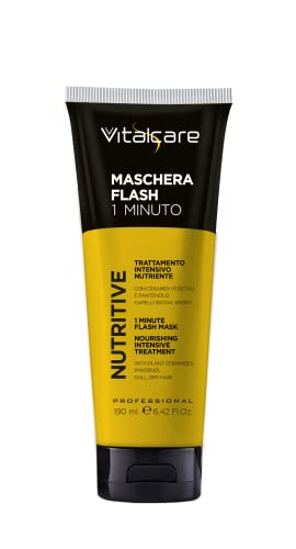 Vitalcare | Nutritive - Maschera Flash 1 Minuto, Maschera Capelli Secchi E Spenti, Trattamento Intensivo, Con Ceramidi Vegetali E Pantenolo, 190 Ml