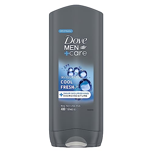 Dove, Doccia Dove Men+Care Cool Fresh, Bagnoschiuma Uomo 3 In 1 Idratante Corpo, Viso E Capelli, Con Tecnologia Micromoisture, Dona 24 Ore Di Idratazi