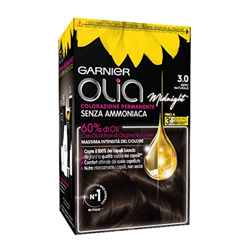 Garnier, Colorazione Permanente Olia, Senza Ammoniaca, Con Oli Di Fiori Di Origine Naturale, Nero Naturale (3.0)