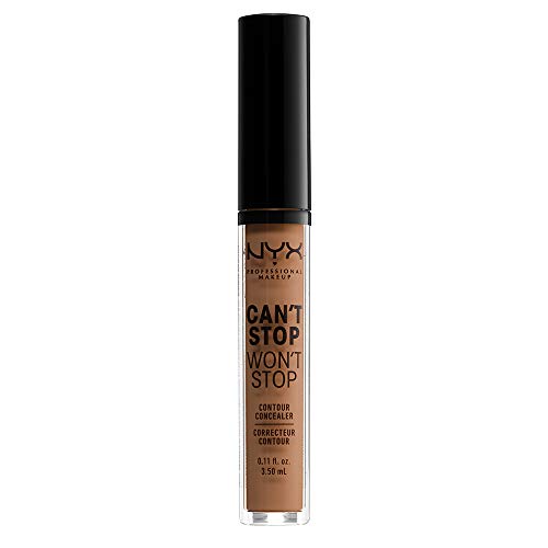 Nyx Professional Makeup Correttore Can'T Stop Won'T Stop, Correttore Viso Liquido, Adatto A Tutti Gli Incarnati, Mahogany, Confezione Da 1