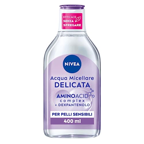 Nivea Micellair 5In1 Acqua Micellare Delicata 400 Ml, Struccante Viso E Occhi Dall'Azione Lenitiva, Detergente Viso Pelle Sensibile Per Una Detersione