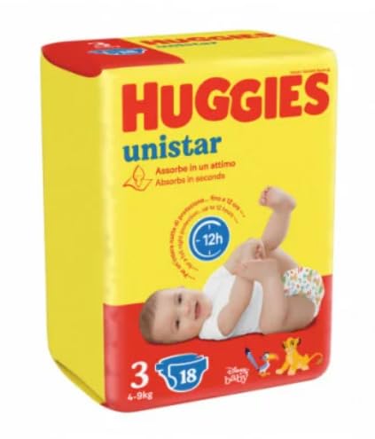 Huggies Pannolini Bimbo Unistar 3 Midi 4-9 Kg.18 Pz.