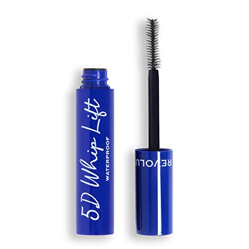 Makeup Revolution 5D Whip Lift Waterproof Mascara, Massima Tenuta, Lunghezza E Volume, Lunga Durata, Resistente Alle Sbavature, Nero, 12 Ml