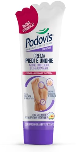 Podovis, Crema Piedi E Unghie - Crema Piedi Idratante , Nutre La Pelle E Mantiene L'Elasticità, Rende Il Bordo Delle Unghie Liscio E Levigato, 100 Ml
