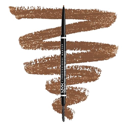 Nyx Professional Makeup Matita Sopracciglia, Micro Brow Pencil, Due Lati Con Matita Automatica E Scovolino, Tonalità: Auburn