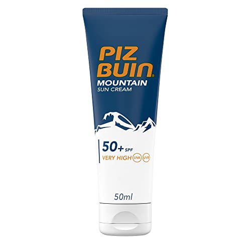 Piz Buin Crema Solare, Montagna, 50+ Spf, Protezione Solare Molto Alta, Filtro Solare Uva/Uvb, Protezione Vento E Freddo, 50 Ml